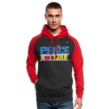 Sudadera con capucha de béisbol unisex"Peace Dove Ukraine" - black/red