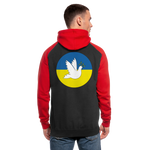 Sudadera con capucha de béisbol unisex"Peace Dove Ukraine" - black/red