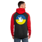 Sudadera con capucha de béisbol unisex"Peace Dove Ukraine" - black/red