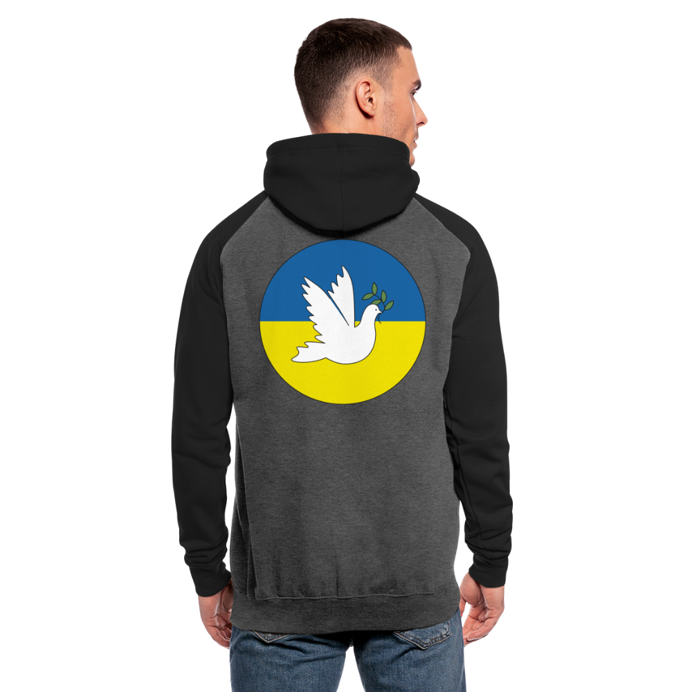 Sudadera con capucha de béisbol unisex"Peace Dove Ukraine" - graphite/black