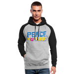 Sudadera con capucha de béisbol unisex"Peace Dove Ukraine" - heather grey/black