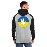 Sudadera con capucha de béisbol unisex"Peace Dove Ukraine" - heather grey/black