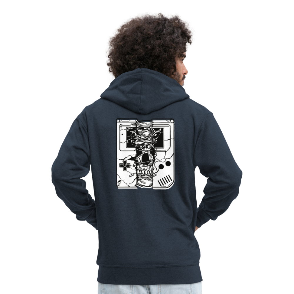 Chaqueta con capucha premium"handheld skull" - navy