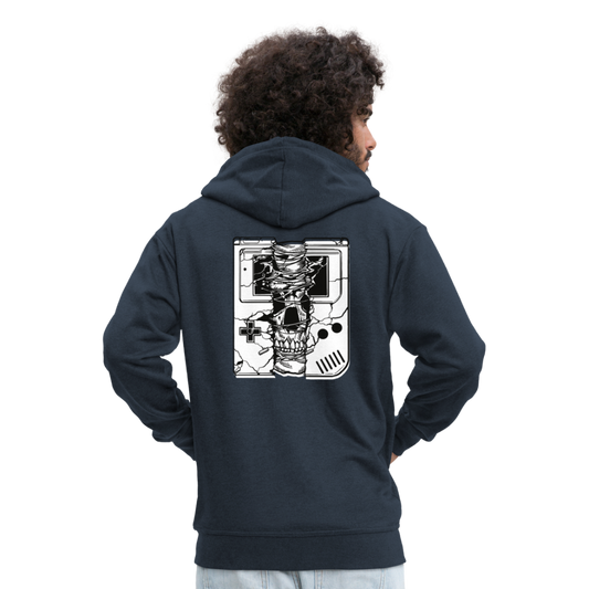 Chaqueta con capucha premium"handheld skull" - navy