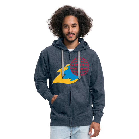 Chaqueta con capucha premium"handheld skull" - heather denim