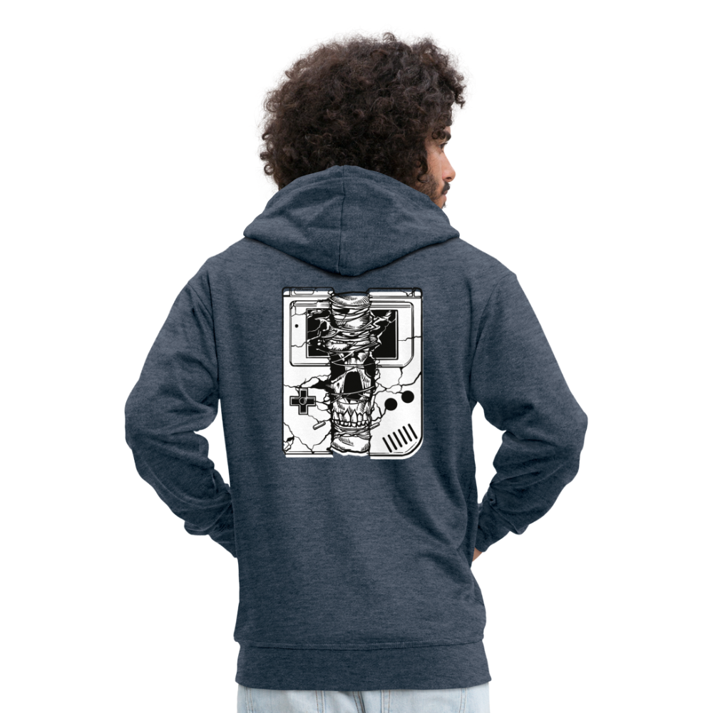 Chaqueta con capucha premium"handheld skull" - heather denim