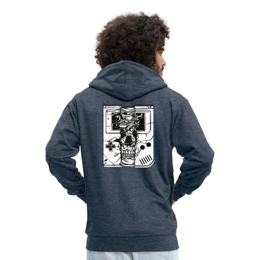 Chaqueta con capucha premium"handheld skull" - heather denim