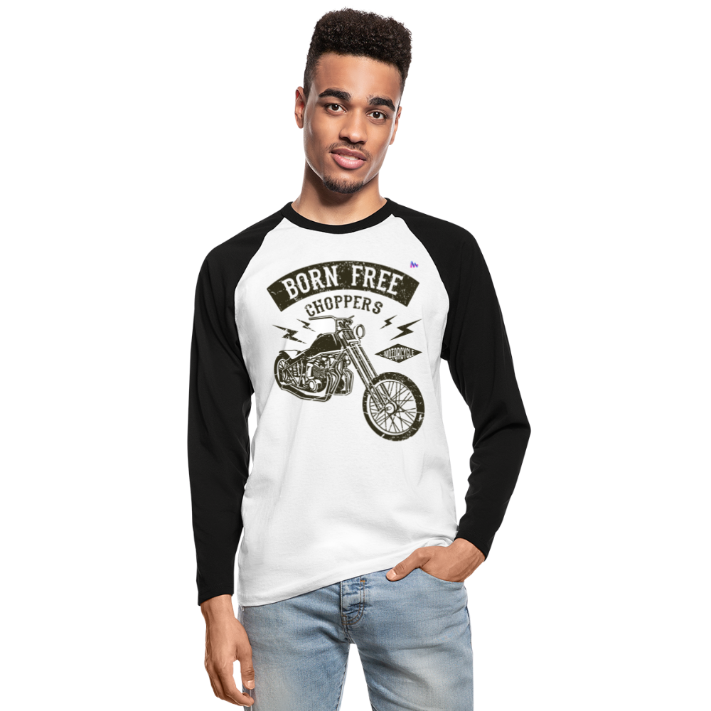 Raglán manga larga"born free choppers" - white/black