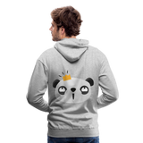 Sudadera con capucha premium"Panda emoji" - heather grey