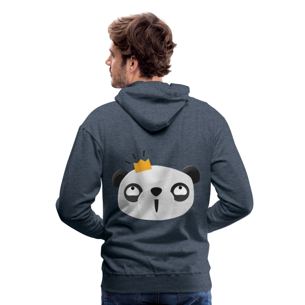Sudadera con capucha premium"Panda emoji" - heather denim