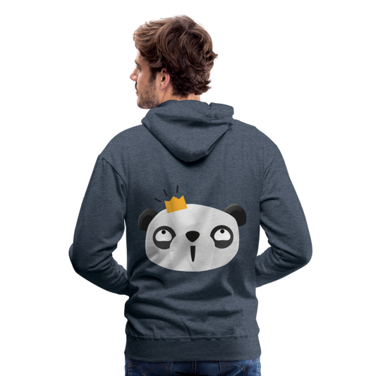 Sudadera con capucha premium"Panda emoji" - heather denim