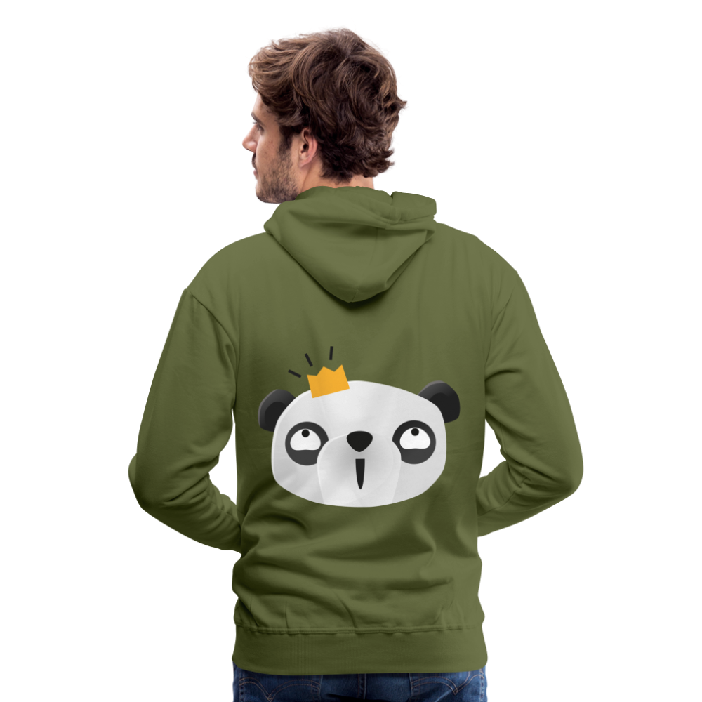 Sudadera con capucha premium"Panda emoji" - olive green