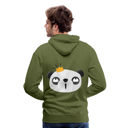 Sudadera con capucha premium"Panda emoji" - olive green