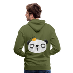 Sudadera con capucha premium"Panda emoji" - olive green