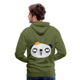 Sudadera con capucha premium"Panda emoji" - olive green