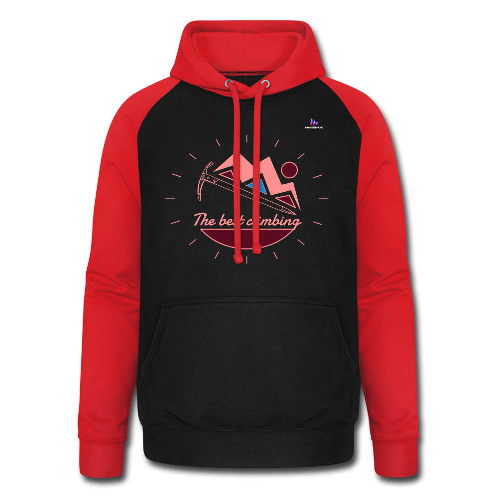 Sudadera con capucha de béisbol unisex"deer stamp" - black/red