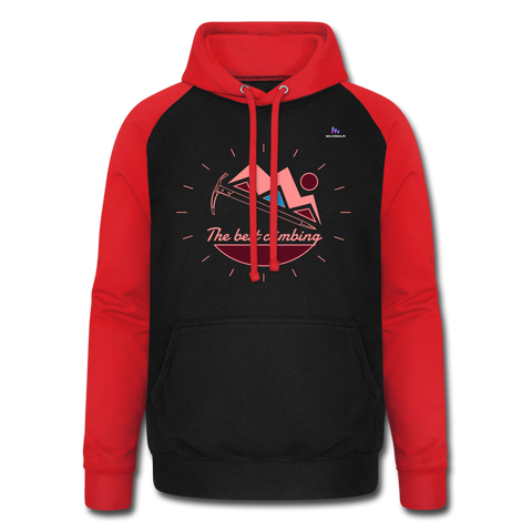 Sudadera con capucha de béisbol unisex"deer stamp" - black/red