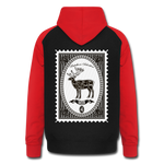 Sudadera con capucha de béisbol unisex"deer stamp" - black/red