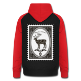 Sudadera con capucha de béisbol unisex"deer stamp" - black/red