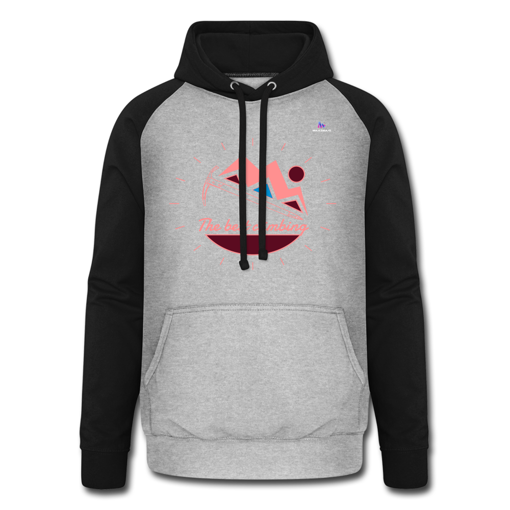 Sudadera con capucha de béisbol unisex"deer stamp" - heather grey/black