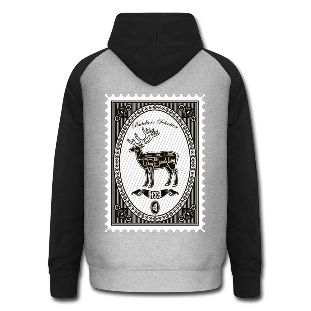 Sudadera con capucha de béisbol unisex"deer stamp" - heather grey/black