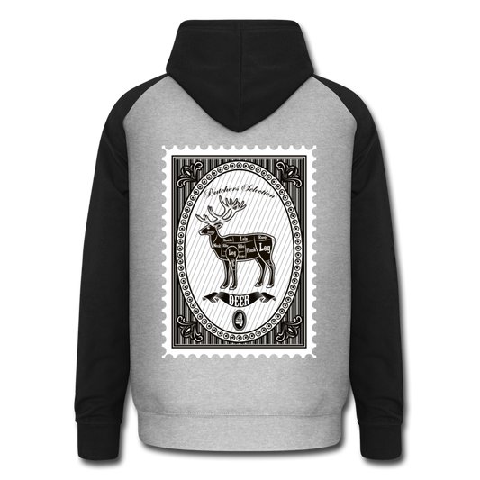 Sudadera con capucha de béisbol unisex"deer stamp" - heather grey/black