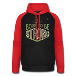 Sudadera con capucha de béisbol unisex"Born to be strong" - black/red