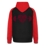 Sudadera con capucha de béisbol unisex"Born to be strong" - black/red