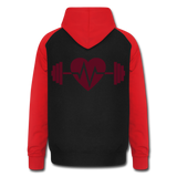 Sudadera con capucha de béisbol unisex"Born to be strong" - black/red