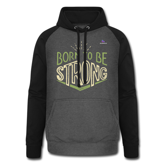Sudadera con capucha de béisbol unisex"Born to be strong" - graphite/black