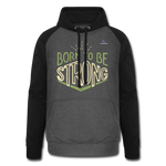 Sudadera con capucha de béisbol unisex"Born to be strong" - graphite/black