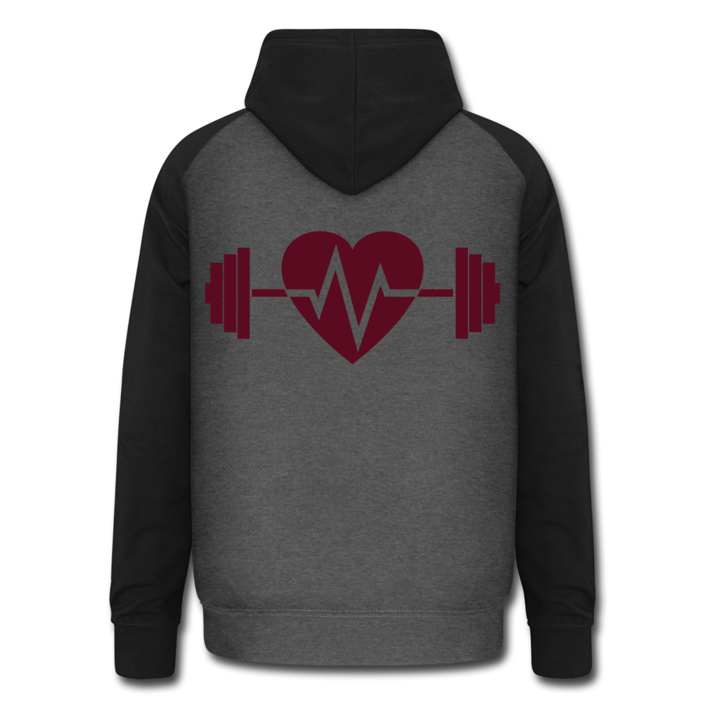 Sudadera con capucha de béisbol unisex"Born to be strong" - graphite/black