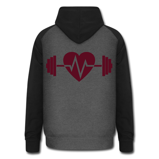 Sudadera con capucha de béisbol unisex"Born to be strong" - graphite/black