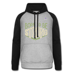 Sudadera con capucha de béisbol unisex"Born to be strong" - heather grey/black