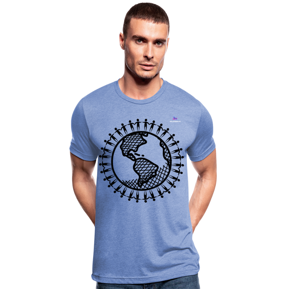 Camiseta Tri-Blend unisex de Bella + Canvas"United we stand" - heather blue