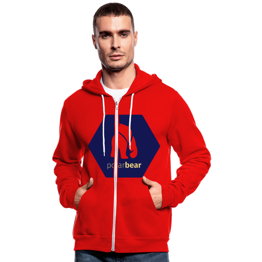 Nuestra chaqueta con capucha de Bella + Canvas"Polar bear" - classic red