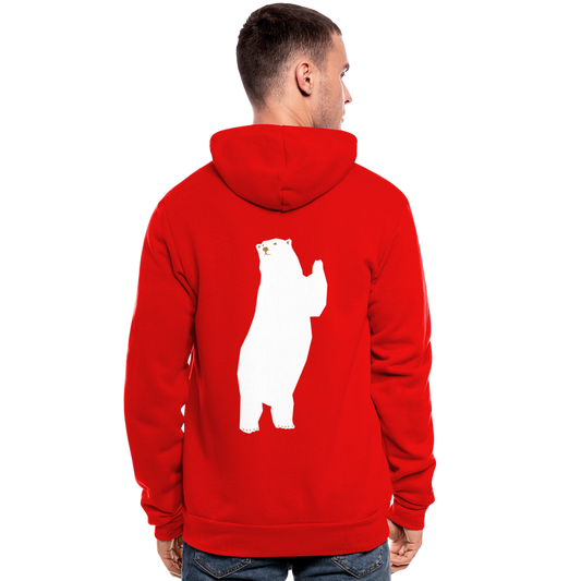 Nuestra chaqueta con capucha de Bella + Canvas"Polar bear" - classic red