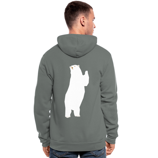 Nuestra chaqueta con capucha de Bella + Canvas"Polar bear" - grey