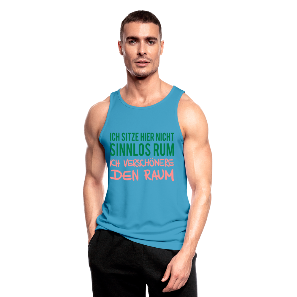 Camiseta sin mangas transpirable"Ich sitze hier nicht sinnlos rum ich verschönere" - sapphire blue