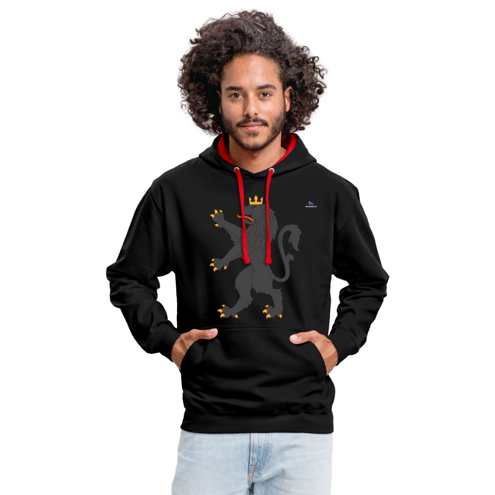 Sudadera con capucha en contraste"Urban lion" - black/red