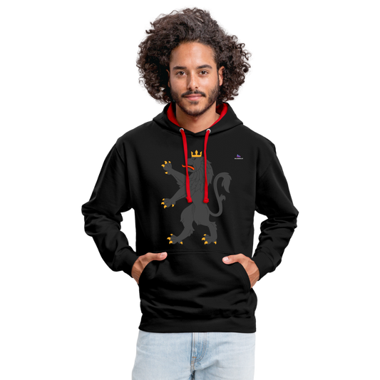 Sudadera con capucha en contraste"Urban lion" - black/red