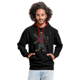 Sudadera con capucha en contraste"Urban lion" - black/red