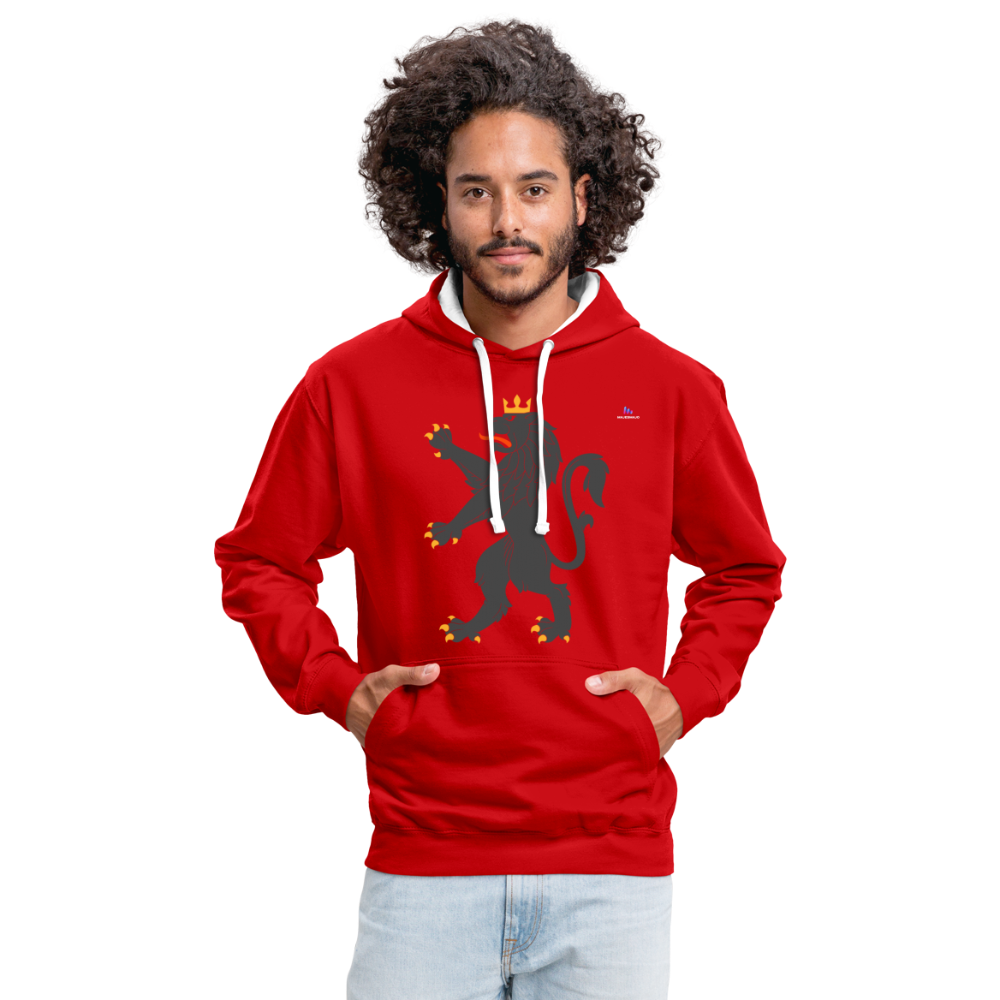 Sudadera con capucha en contraste"Urban lion" - red/white