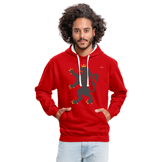 Sudadera con capucha en contraste"Urban lion" - red/white