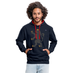 Sudadera con capucha en contraste"Urban lion" - navy/red