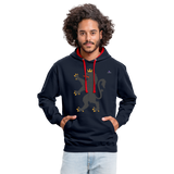 Sudadera con capucha en contraste"Urban lion" - navy/red