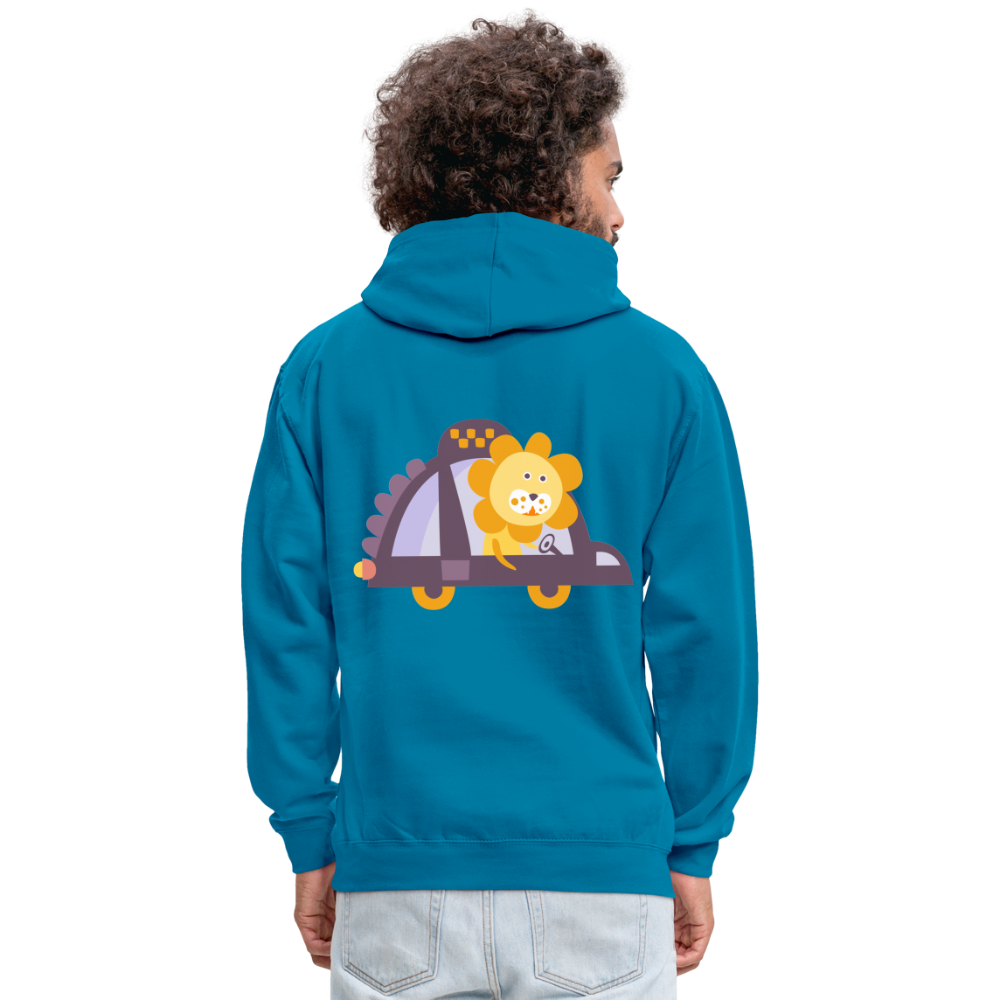Sudadera con capucha en contraste"Urban lion" - peacock blue/heather grey