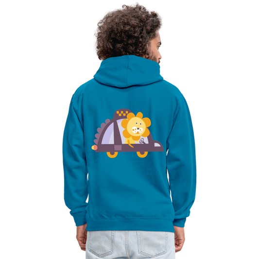 Sudadera con capucha en contraste"Urban lion" - peacock blue/heather grey