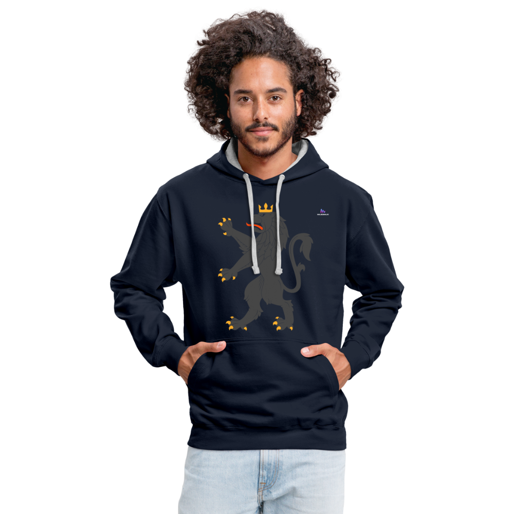 Sudadera con capucha en contraste"Urban lion" - navy/heather grey