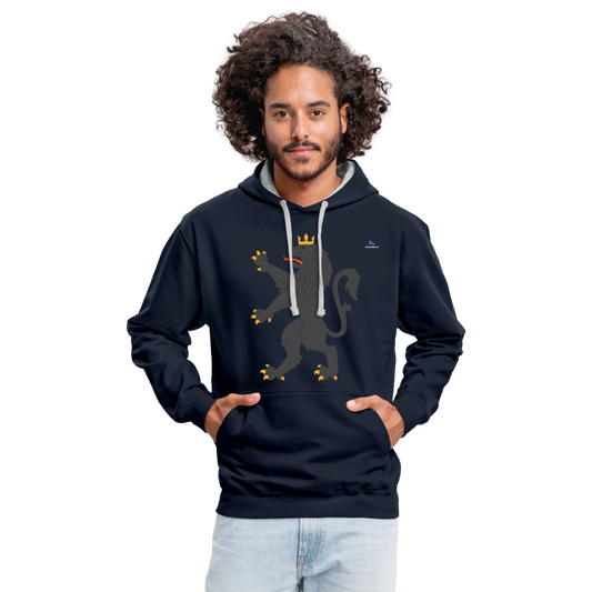 Sudadera con capucha en contraste"Urban lion" - navy/heather grey